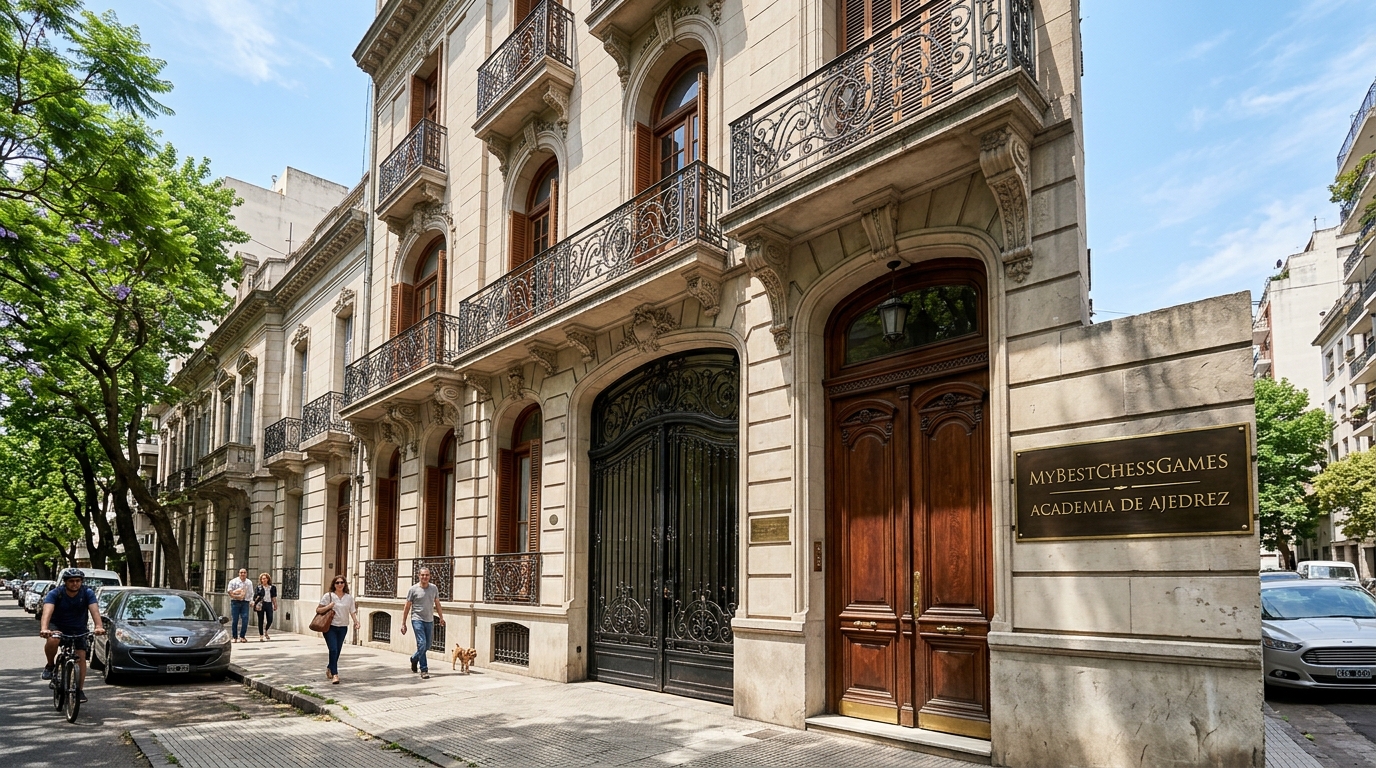 Fachada de la academia de ajedrez en Recoleta